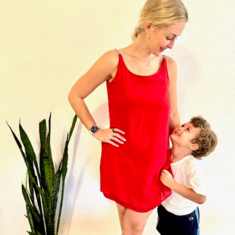 Flirty Red Cocktail Dress by Kay Unger- Size 4